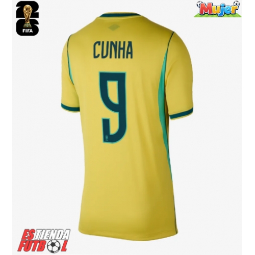 Brasil Matheus Cunha #9 Primera Equipación Mujer Mundial 2026 Manga Corta